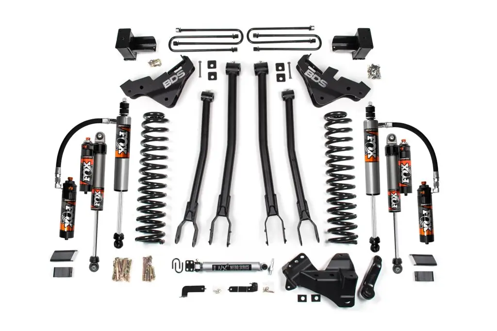5 Inch Lift Kit w/ 4-Link | Ford F250/F350 Super Duty (2023-2026) 4WD Diesel | 3 In. Block w/ Overload | FOX 2.5 Performance Elite | BDS Suspension thumbnail 2