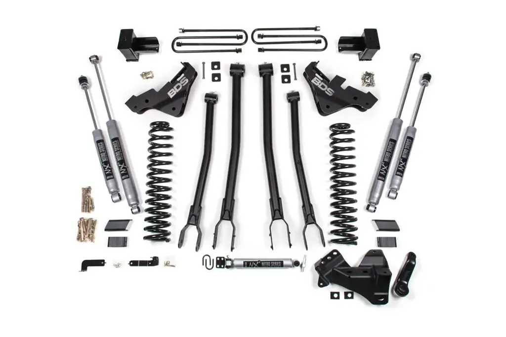 5 Inch Lift Kit w/ 4-Link | Ford F250/F350 Super Duty (2023-2026) 4WD Diesel | Leaf Springs | FOX 2.5 Performance Series HTO | BDS Suspension